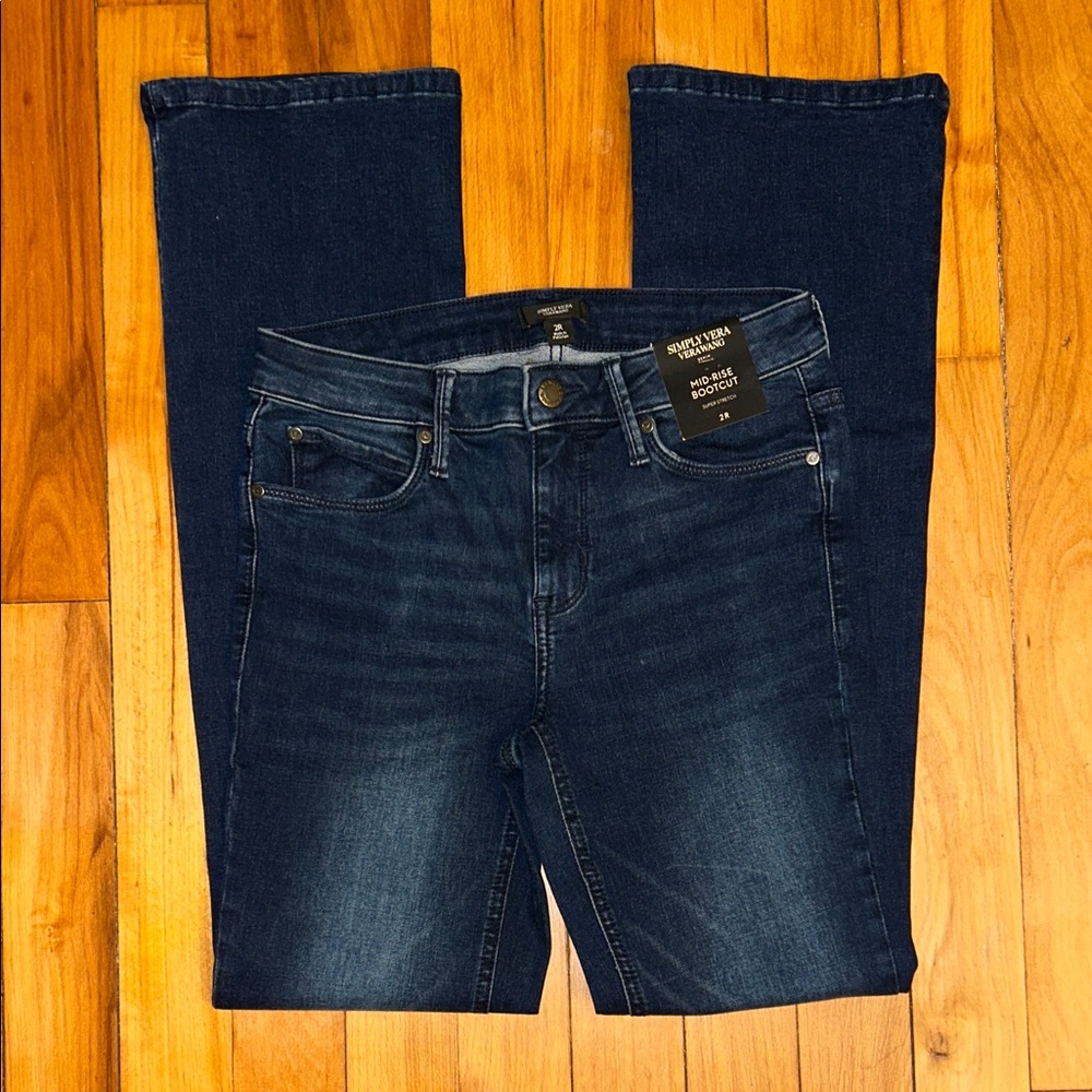 NWT Simply Vera Vera Wang Mid-Rise Bootcut Super Stretch Jeans